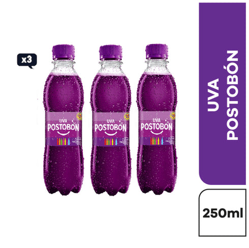 GASEOSA POSTOBON UVA PET 250 TRIPAC